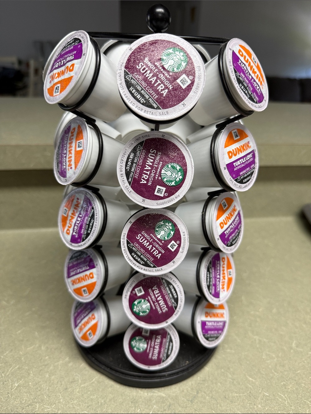 K-Cup Pod rotating carousel holder + K-cups